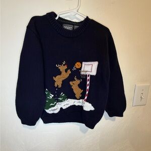 Ost Navy Sweater with Green Accents